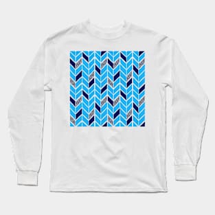 Chevron Pattern - Blue Arrows Long Sleeve T-Shirt